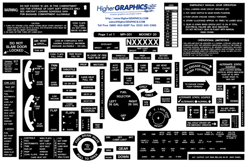 (image for) Mooney M20/21 Series Premium Interior Decals (1)